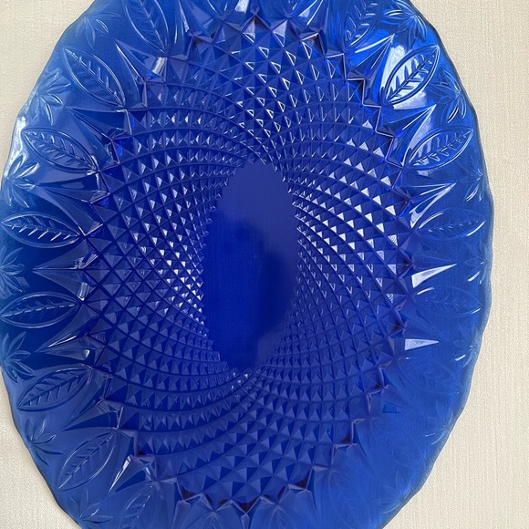 Cobalt Oval Pattern Platter - Picture 5 of 5